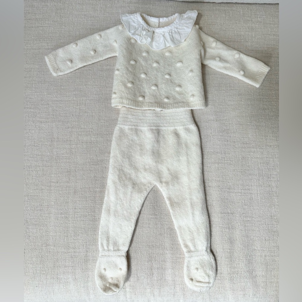 La Coqueta Cream Lana Merino Wool Set